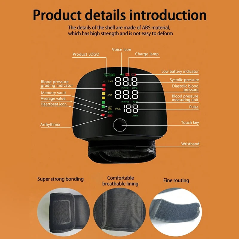 Smart Wrist Blood Pressure Monitor - Hospital-Grade Accuracy at Home